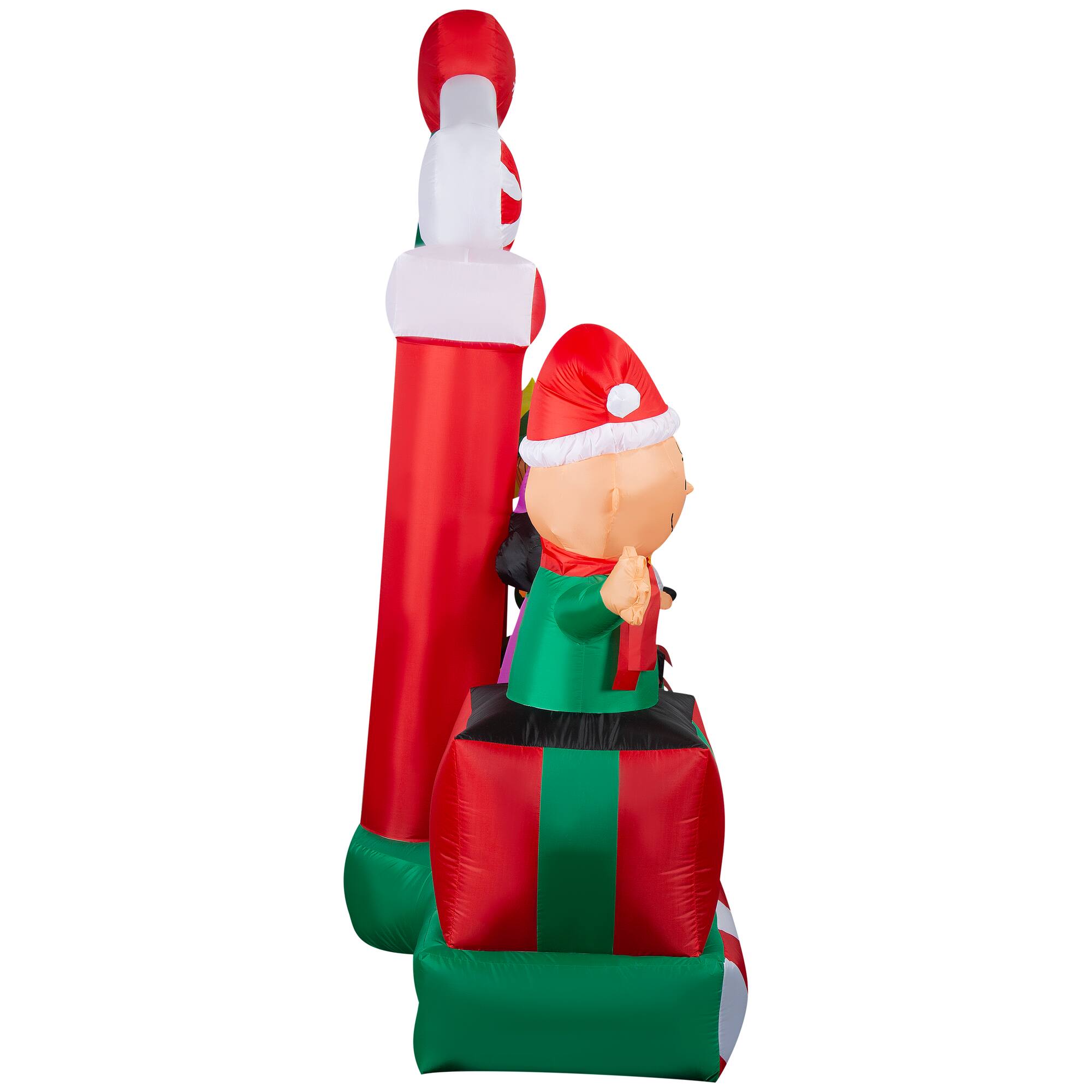 7ft. Airblown® Inflatable Giant Christmas Peanuts Gang Christmas Stage Scene